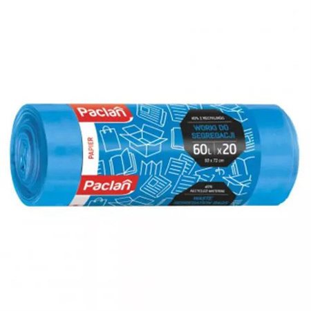 PACLAN WORKI DO SEGREGACJI 60L worki niebieskie do segregacji papieru