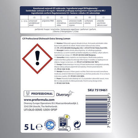 CIF PF DISHWASH EXTRA STRONG LEMON 5L koncentrat do ręcznego mycia naczyń