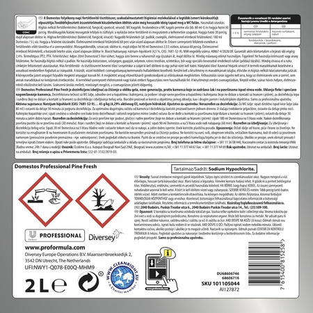 DOMESTOS PF PINE FRESH 2L zagęszczony płyn do czyszczenia i dezynfekcji toalet