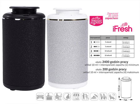 KALA iFRESH IF15P DIAMENTOWY CZARNY dyfuzor zapachowy do domu biura