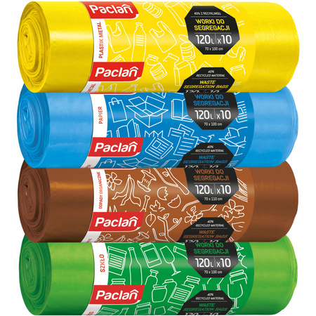 PACLAN WORKI DO SEGREGACJI 35L worki zielone do segregacji szkła