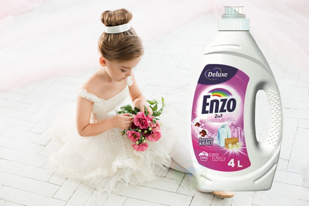 Deluxe ENZO 2w1 SENSITIVE GEL żel do prania tkanin z delikatną formułą 4L - 100 PRAŃ