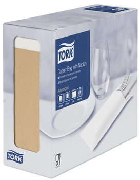 TORK 474637 POSZETKA 100SZT na sztućce z biała serwetką